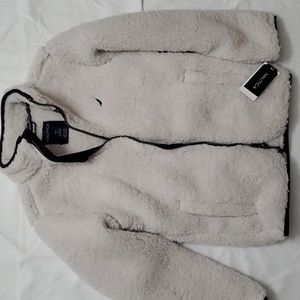 Nautica Kids Sherpa Fleece Mock Neck Zip-up Jacket